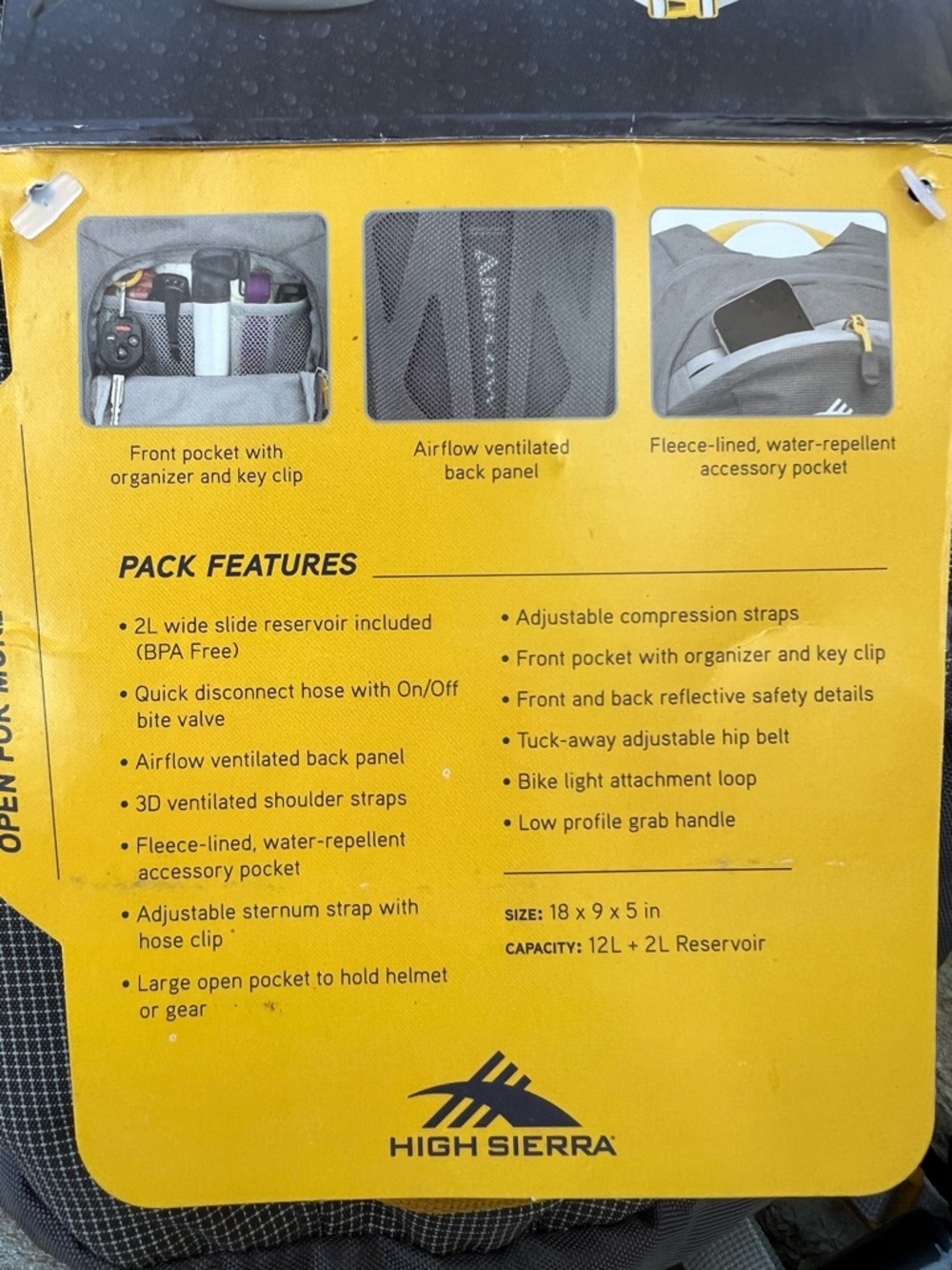 Custom 1 of 1 Bee Patch High Sierra 12L Hydration Backpack with 2L Reservoir. - Picture 13 of 13